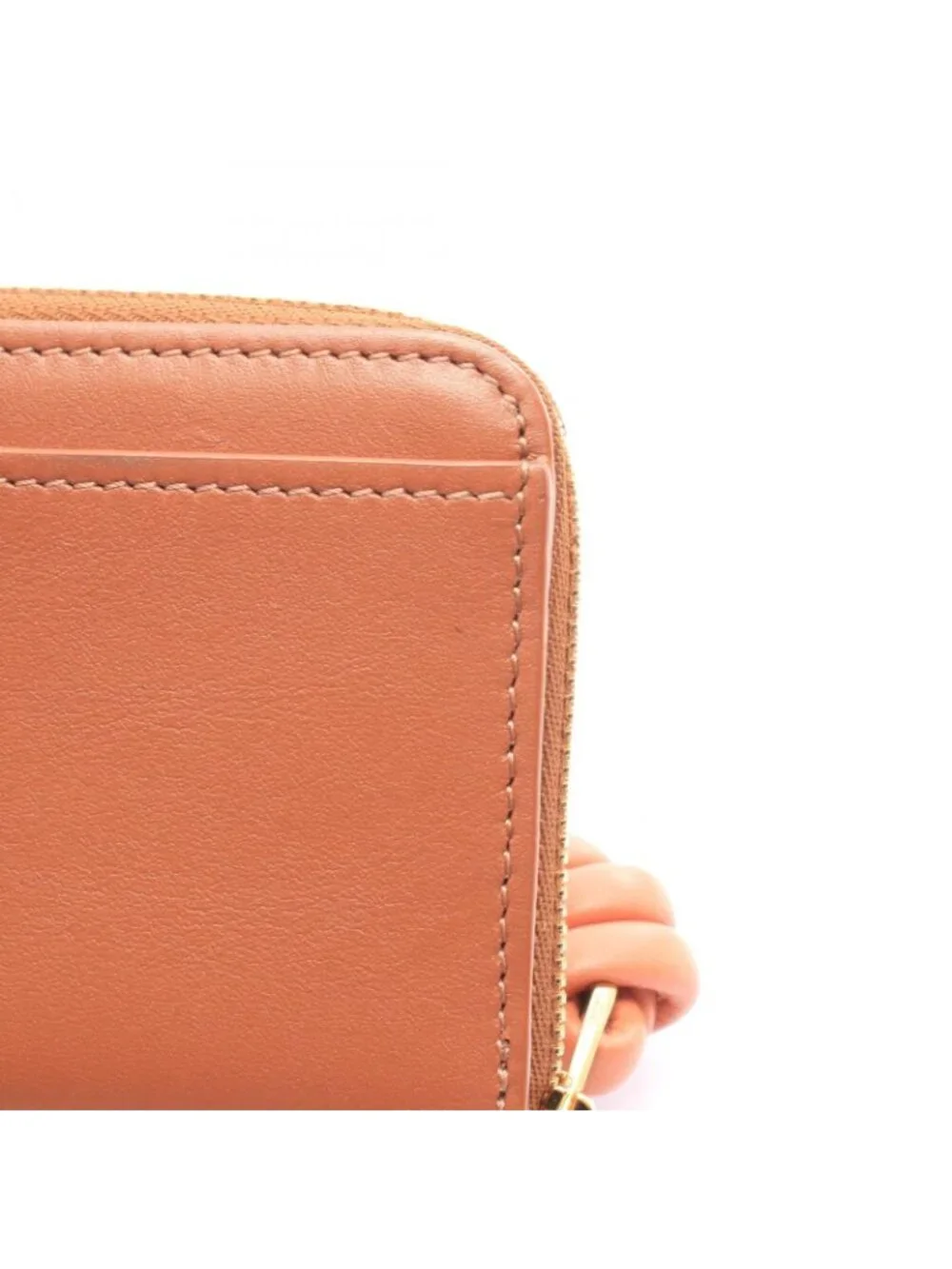 Loewe Coin Purse Zip Brown Salmon Pink Leather